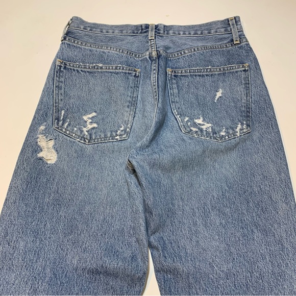 AGOLDE 90s Loose Mid Rise Straight Denim Jeans Women 27 Distressed Button Fly - Picture 12 of 13